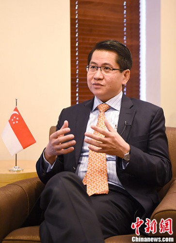罗家良表示,新中合作领域广泛,两国关系前景光明。 中新社记者 侯宇 摄 罗家良表示,新中合作领域广泛,两国关系前景光明。 中新社记者 侯宇 摄